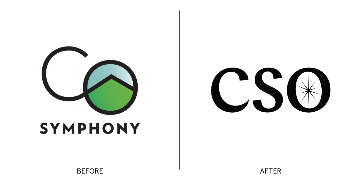 Colorado Symphony Orchestra: Logo, Before and After