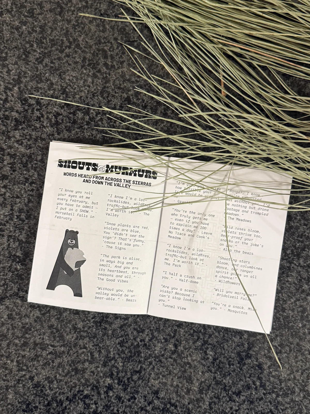 Galen-tines Zine: Shouts and Murmurs Spread