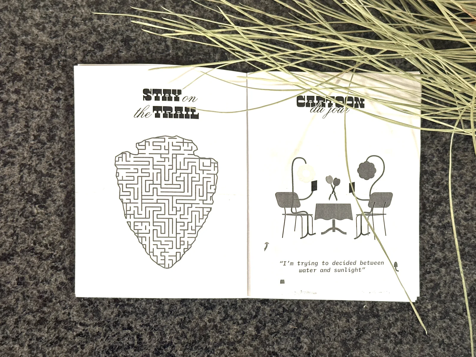 Galen-tines Zine: Maze and Cartoon Spread