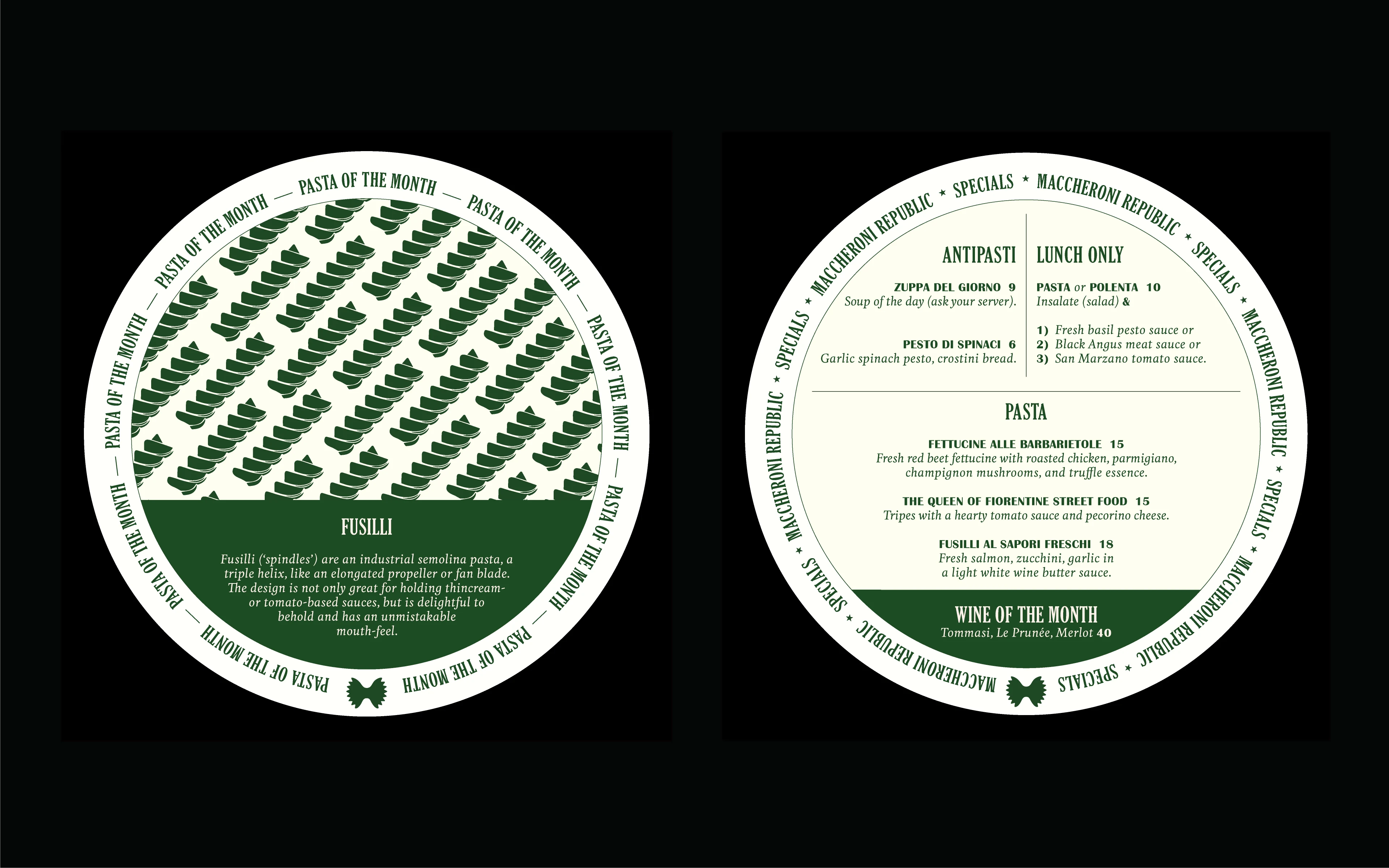 Maccheroni Republic: Pasta of the Month Coasters