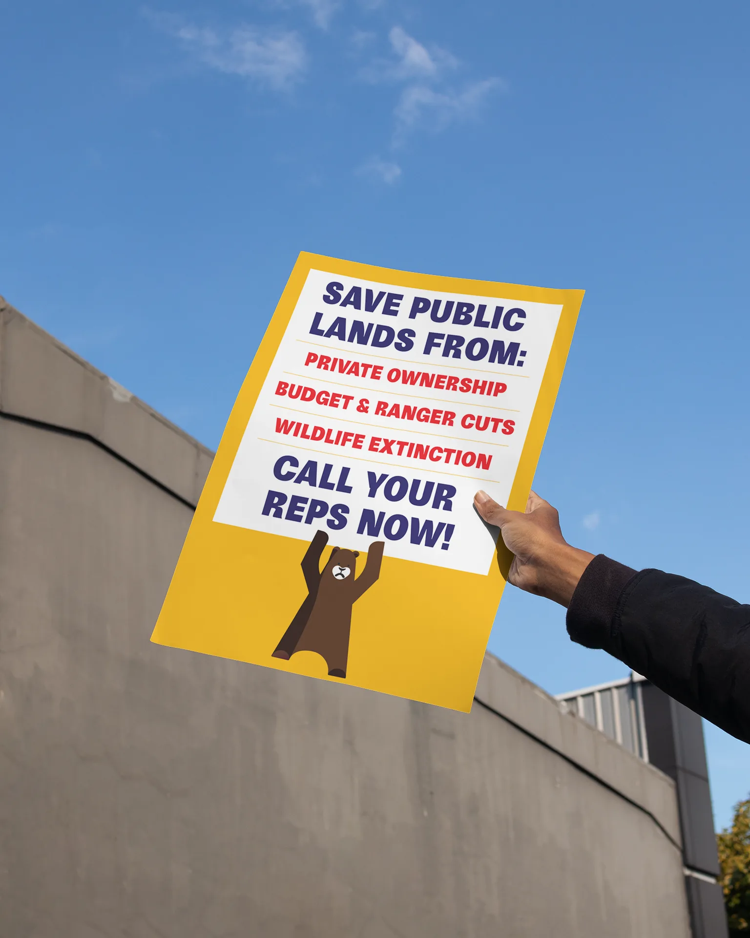 Park Protest: Protest Sign in Use