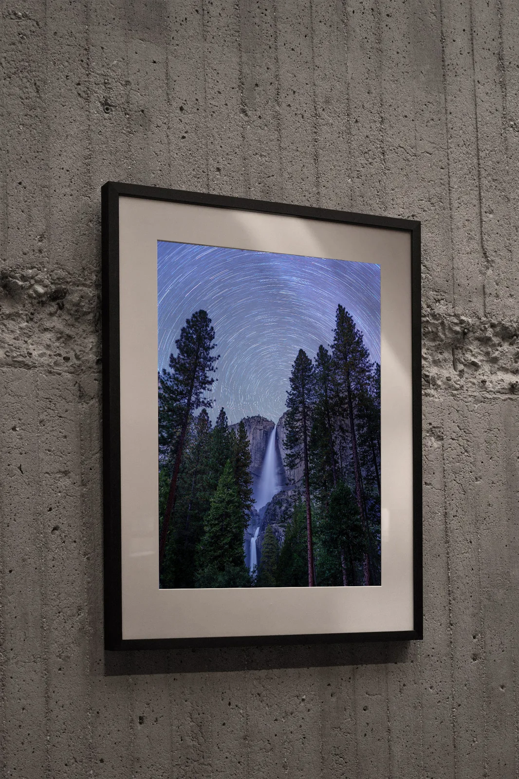 Yosemite National Park: Falls at Night, Framed Print